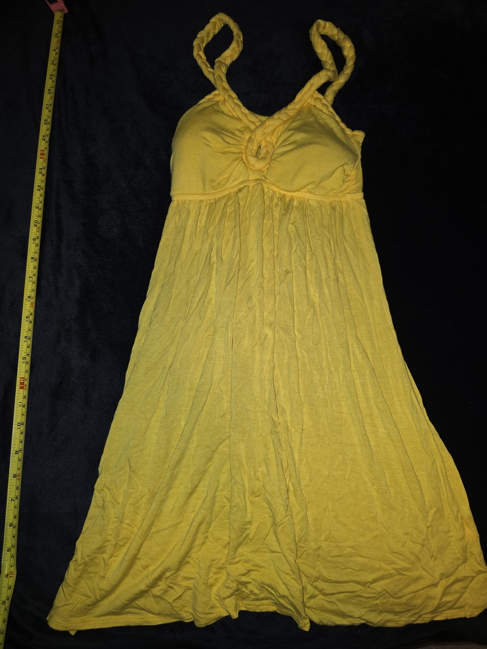 Yellow Braided Strap Summer Maxi Dress